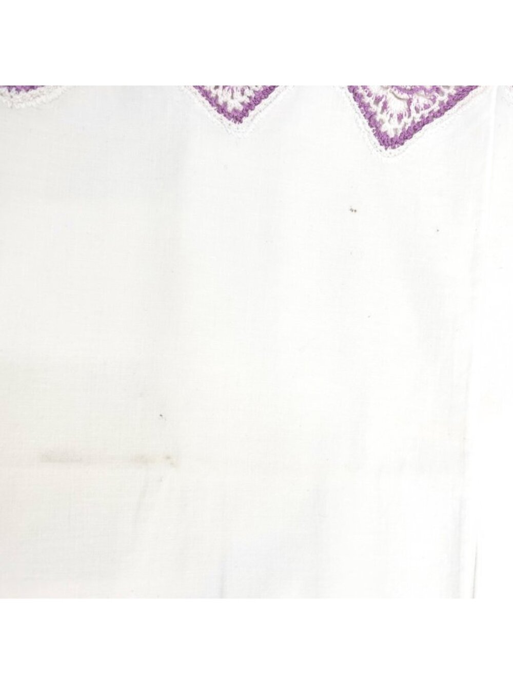 Vintage White Pillowcases With Purple & White Crochet Trim - Picture 4 of 7